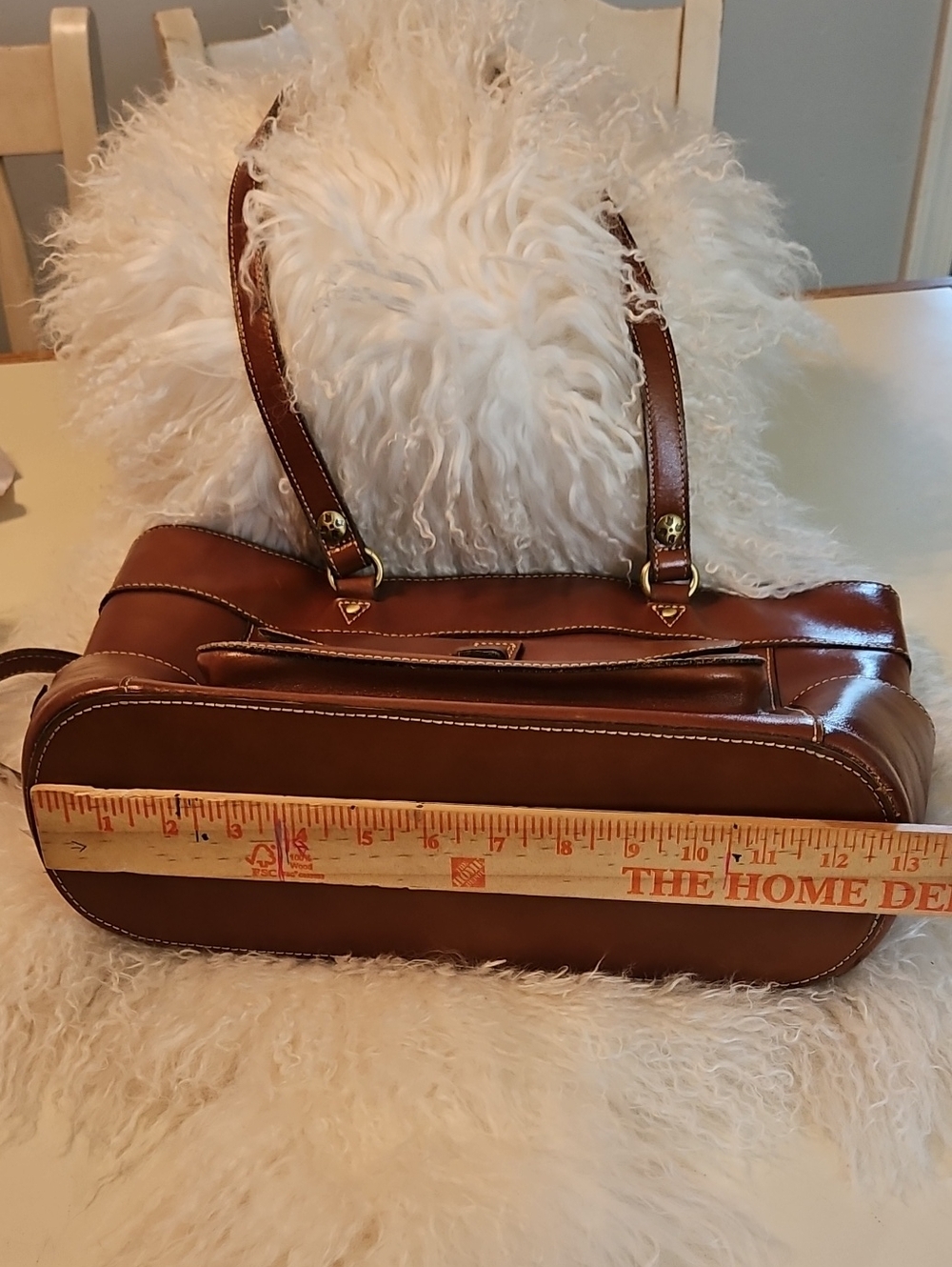 Patricia Nash Brown Leather Tote with Front Pocket - Picture 10 of 11
